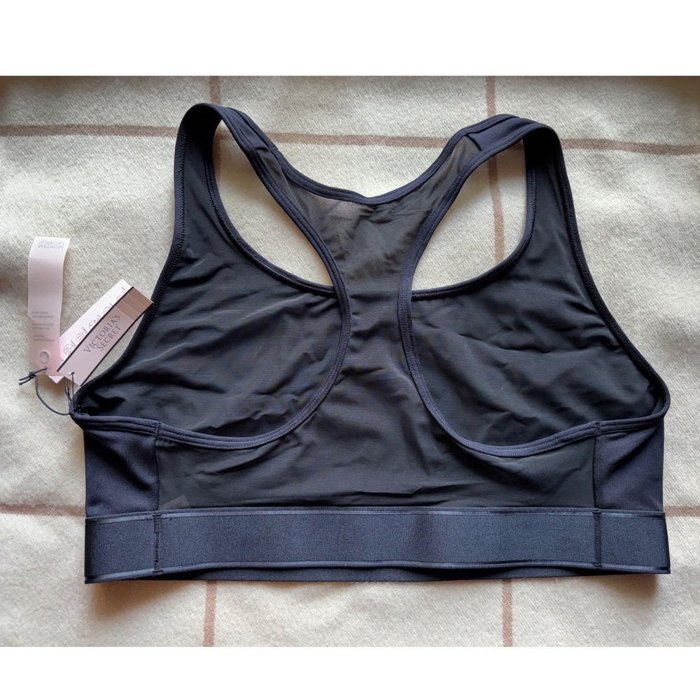 Victoria's Secret Sport Black Mesh Racerback Medium Support Sports Bra NWT L